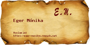 Eger Mónika névjegykártya